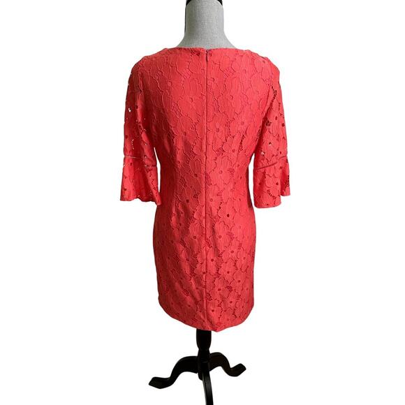 Jessica Howard Lace Coral Shift Dress A-line Women's Size 8P - Picture 4 of 11